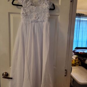 Elegant White Lace Kids Dress